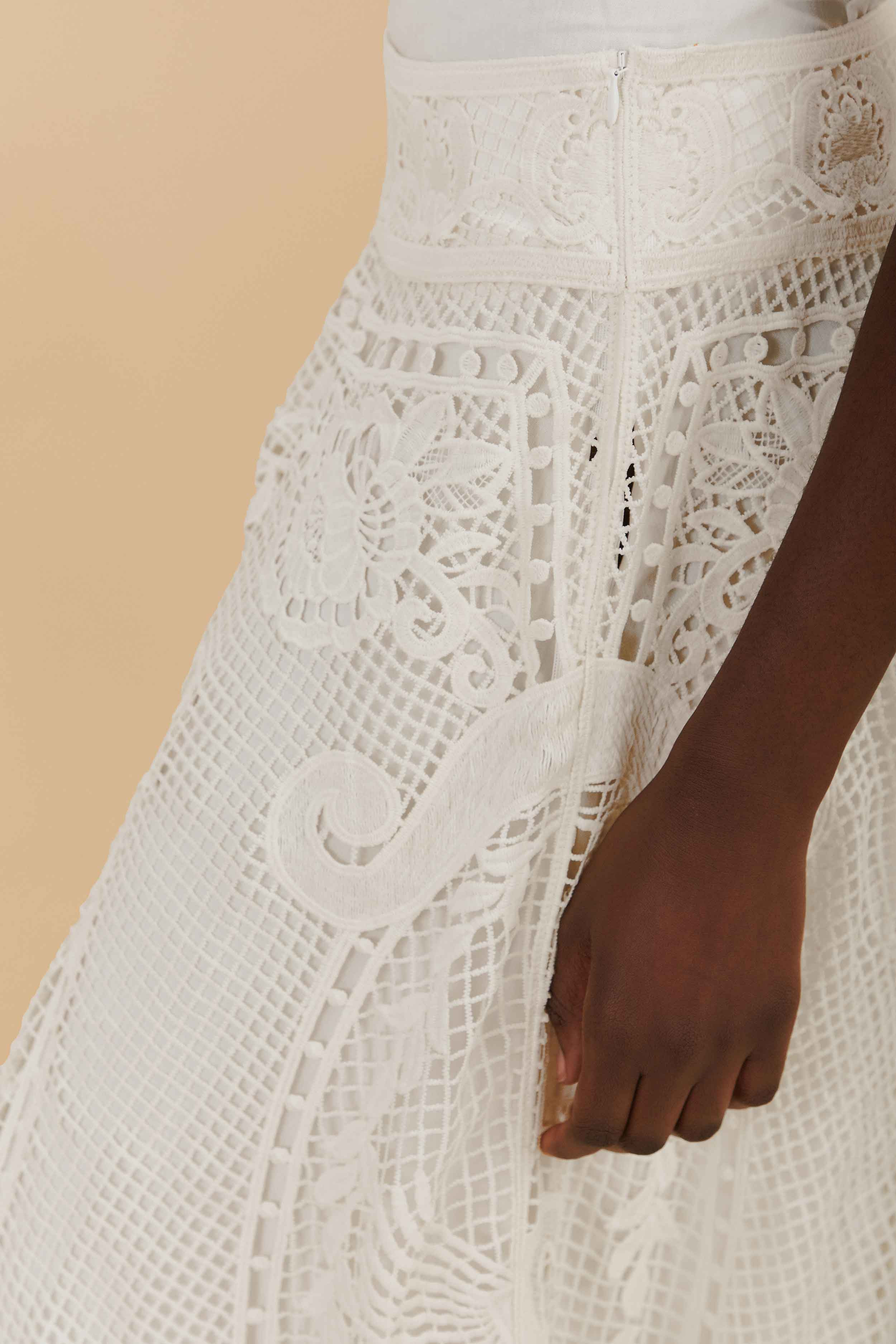 Off-White Swan Lake Guipure Midi Skirt - 5