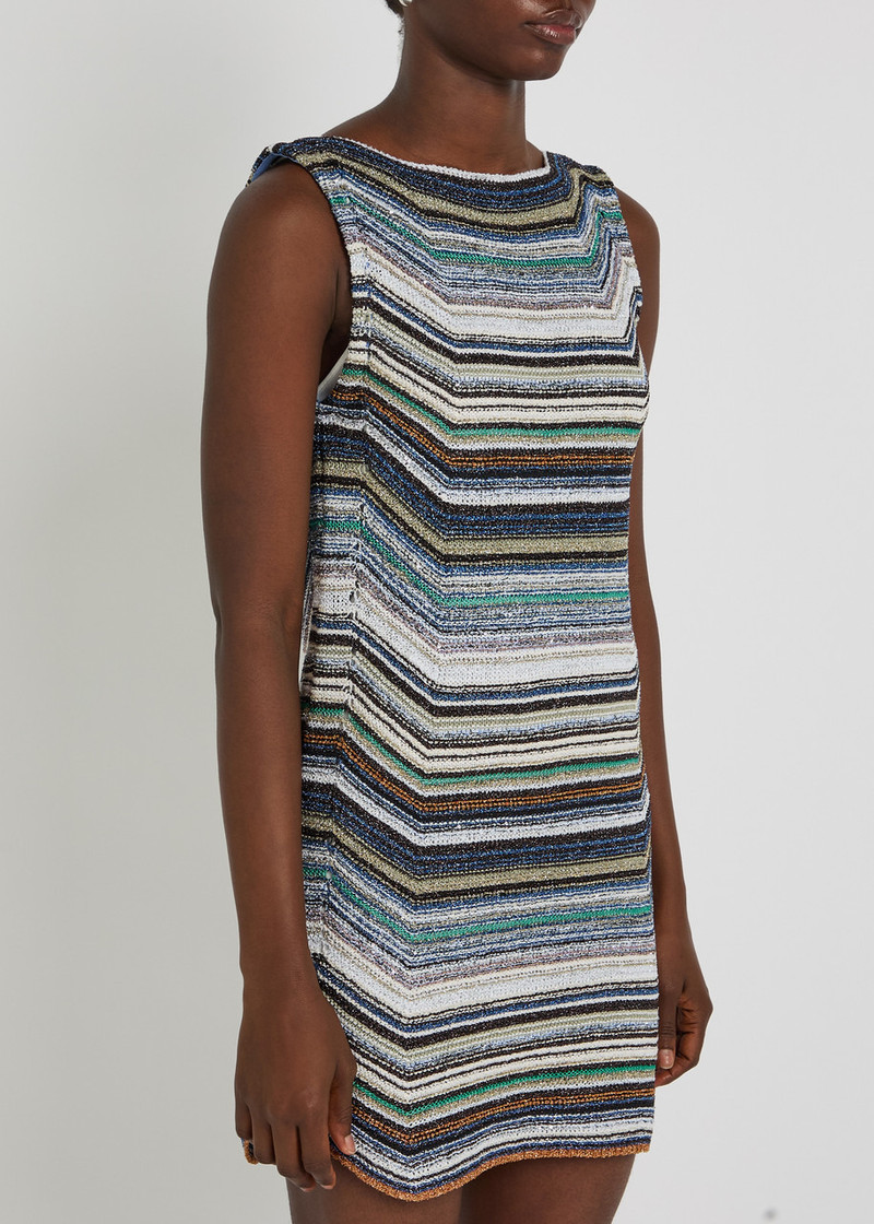 Missoni Missoni Striped Metallic-knit Mini Dress outlook