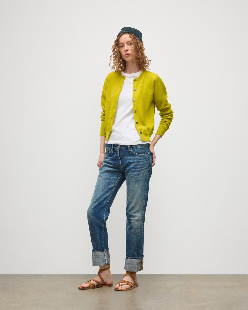 Johnstons of Elgin Iris Yellow Classic Cashmere Cardigan outlook