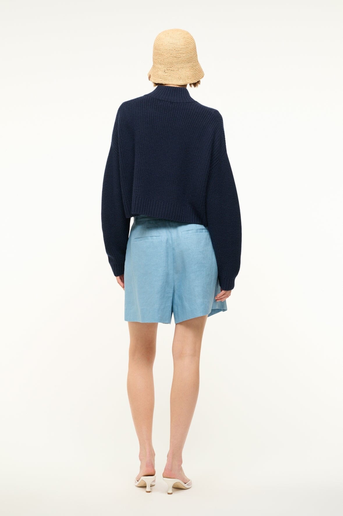 STAUD CRUZ LINEN SHORT SLATE BLUE - 6