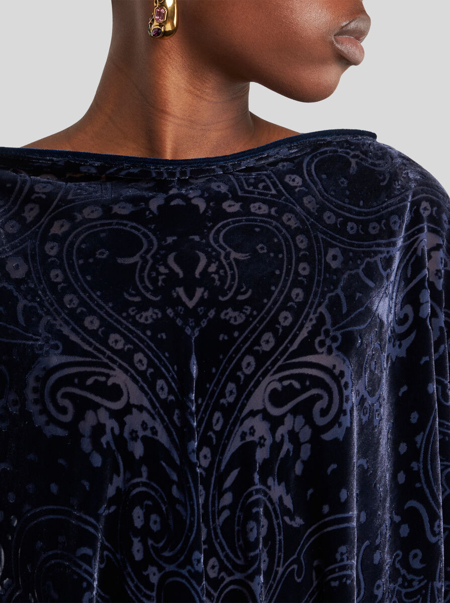 BURNOUT VELVET PONCHO - 2