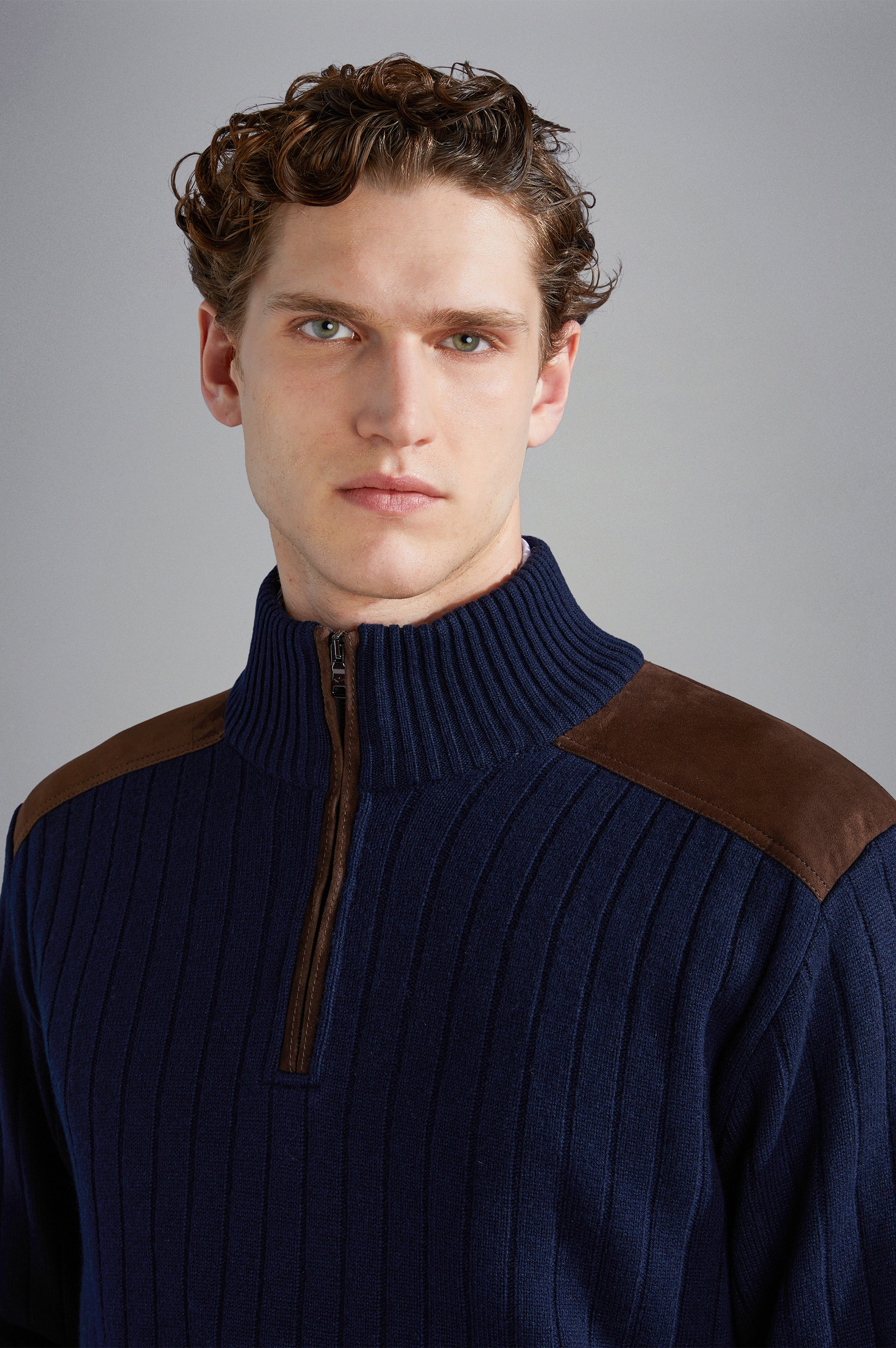 WOOL AND CASHMERE SWEATER WITH LEATHER DETAILS - 4