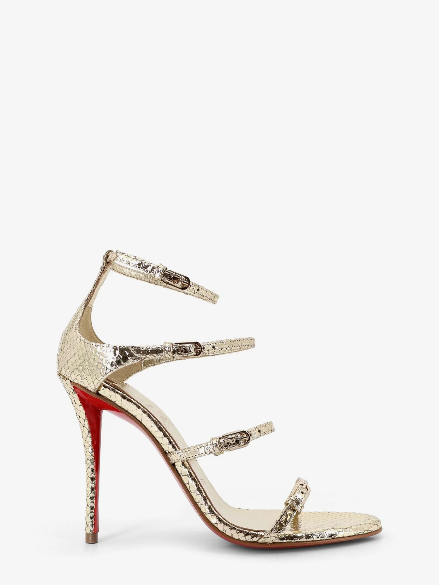 Christian Louboutin Women Millenium 100 Python Leather Sandals - 1