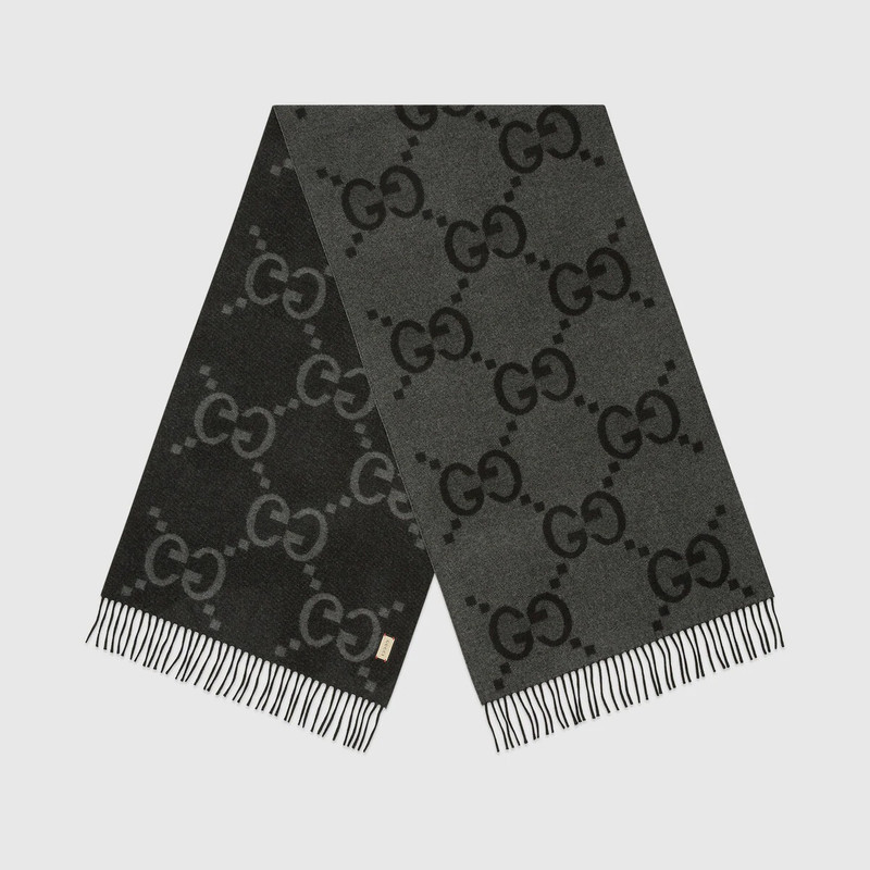 GUCCI GG cashmere jacquard scarf outlook