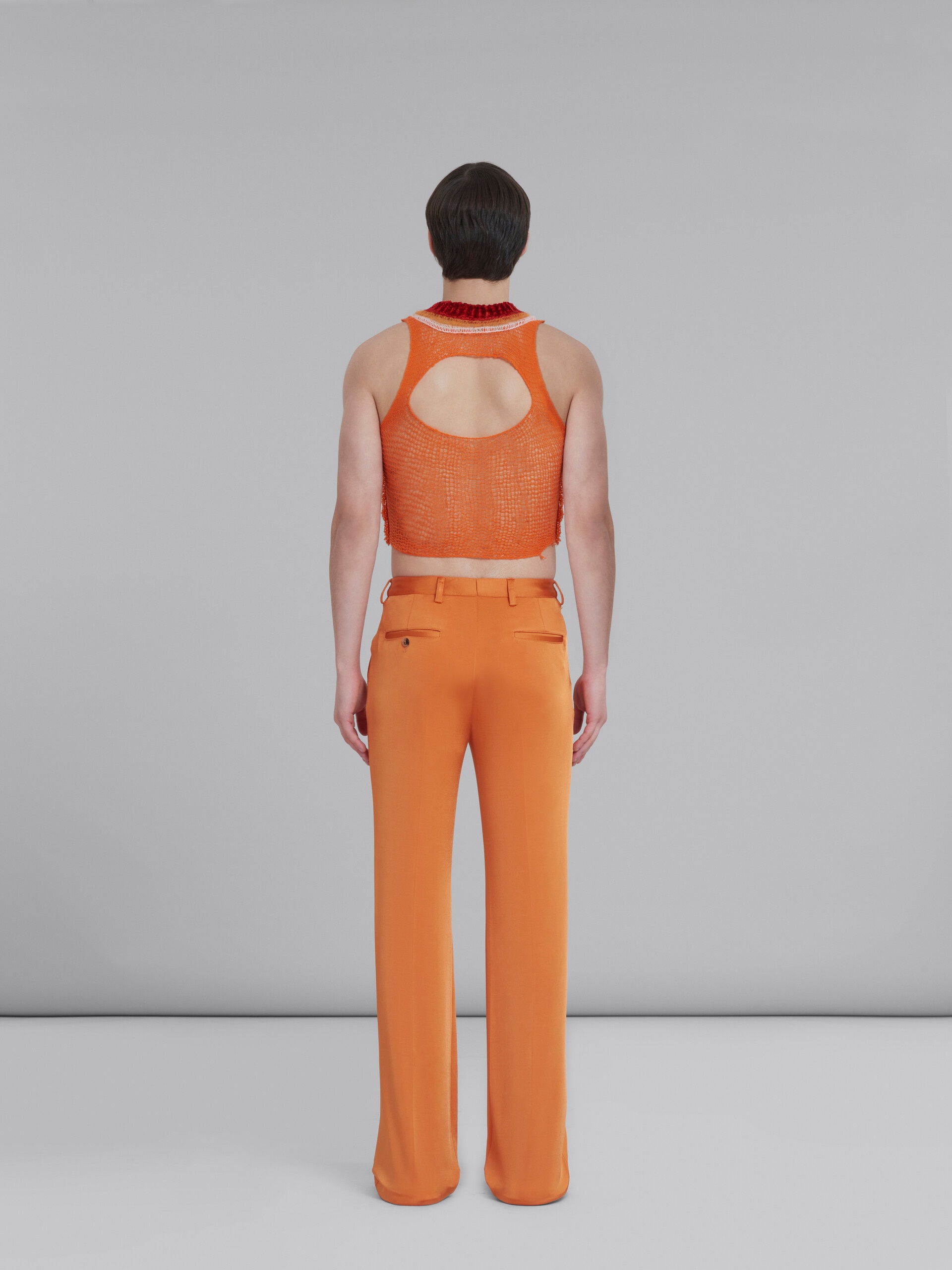 ORANGE WOOL-CASHMERE TOP WITH CUTOUT - 3