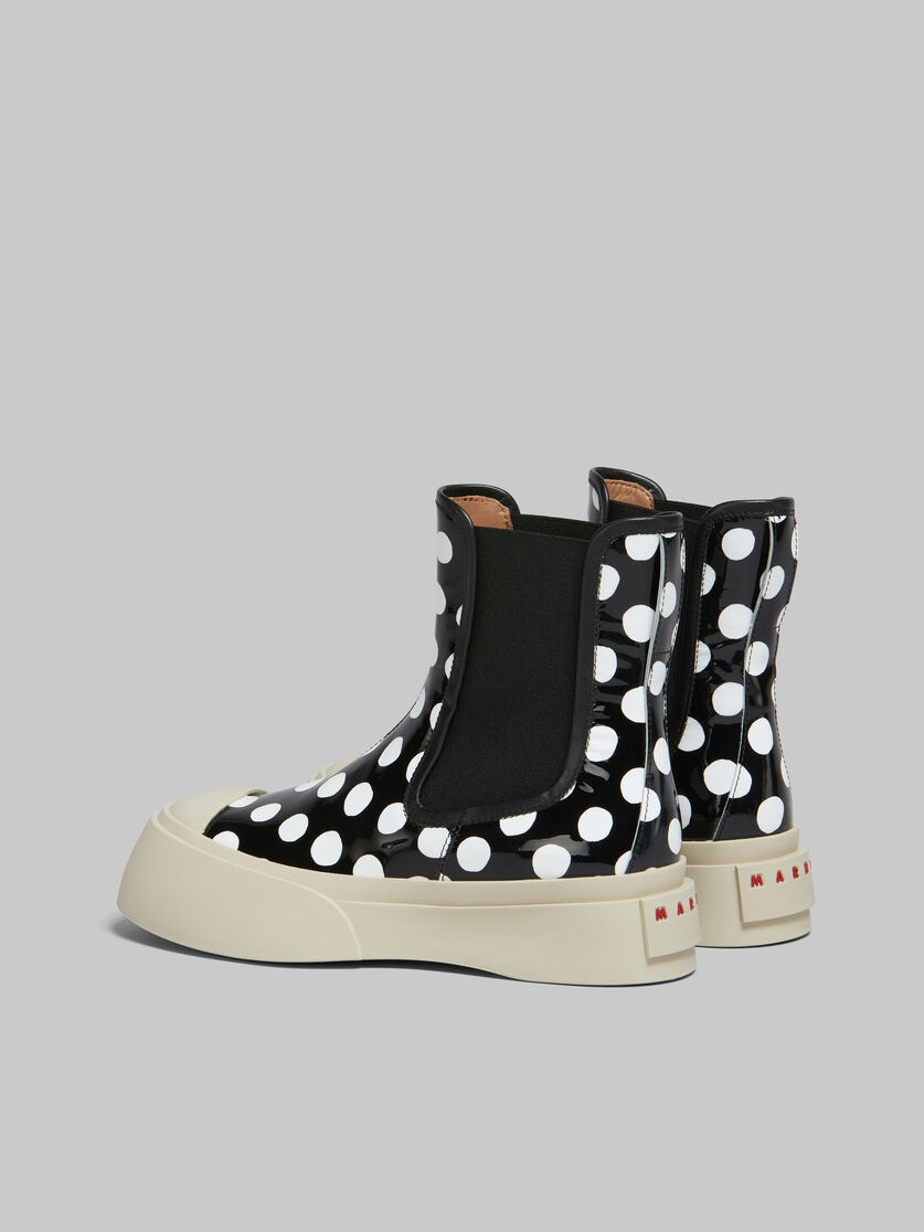 BLACK AND WHITE POLKA-DOT PATENT LEATHER PABLO CHELSEA BOOT - 3