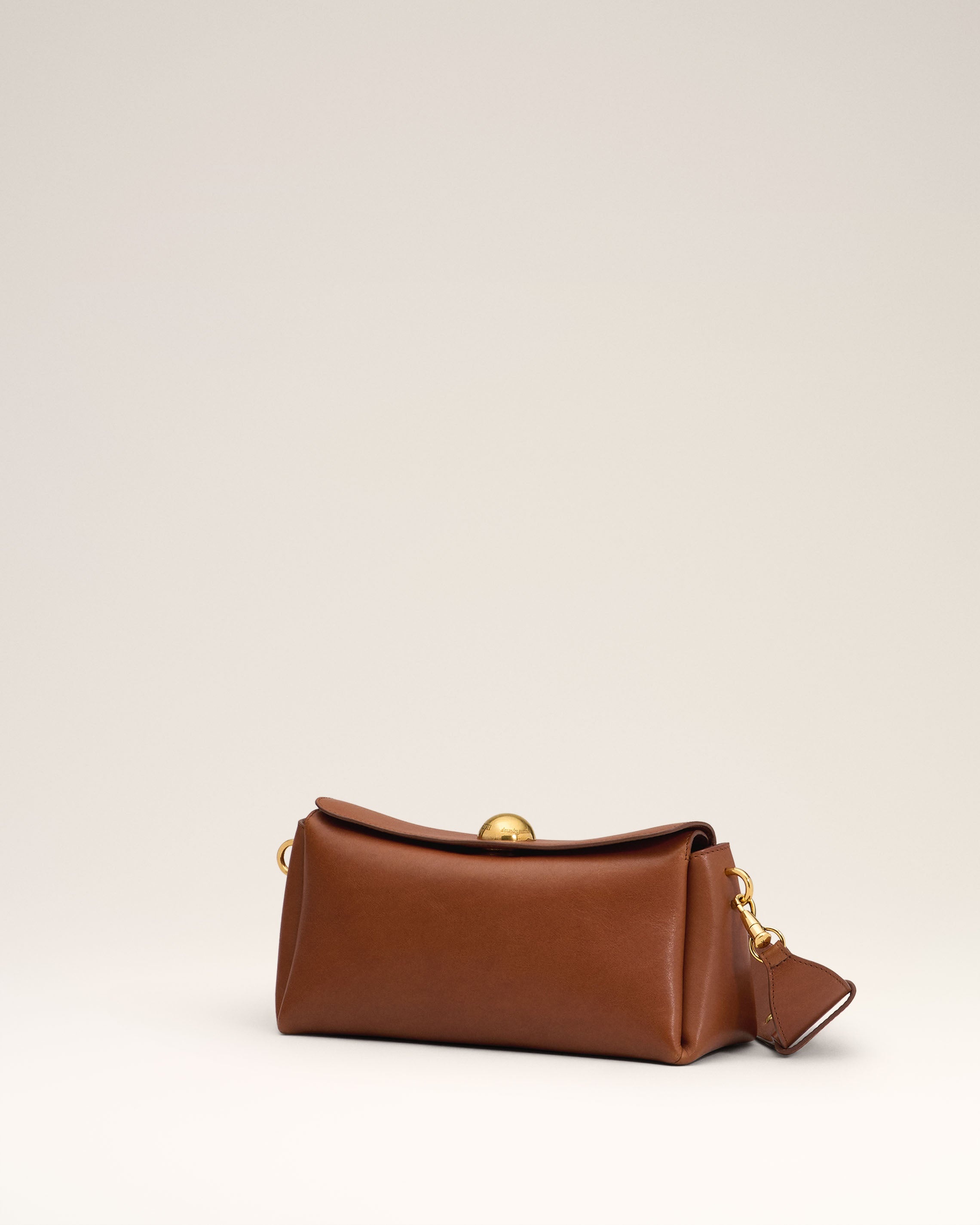 BROWN LEATHER CARROUSEL BAG - 3