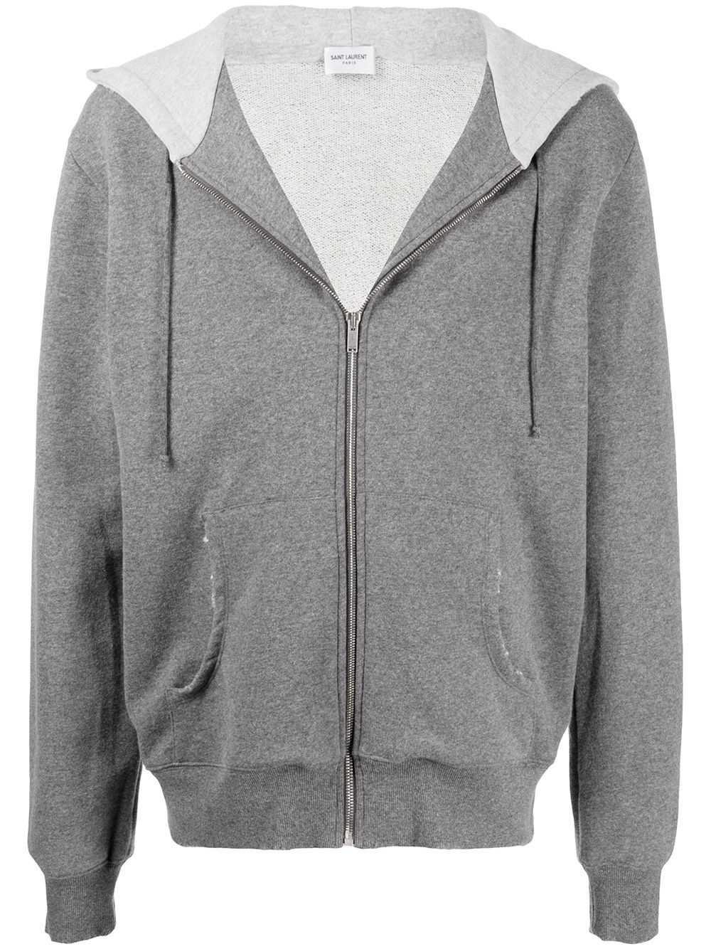 distressed zip-up hoodie - 1