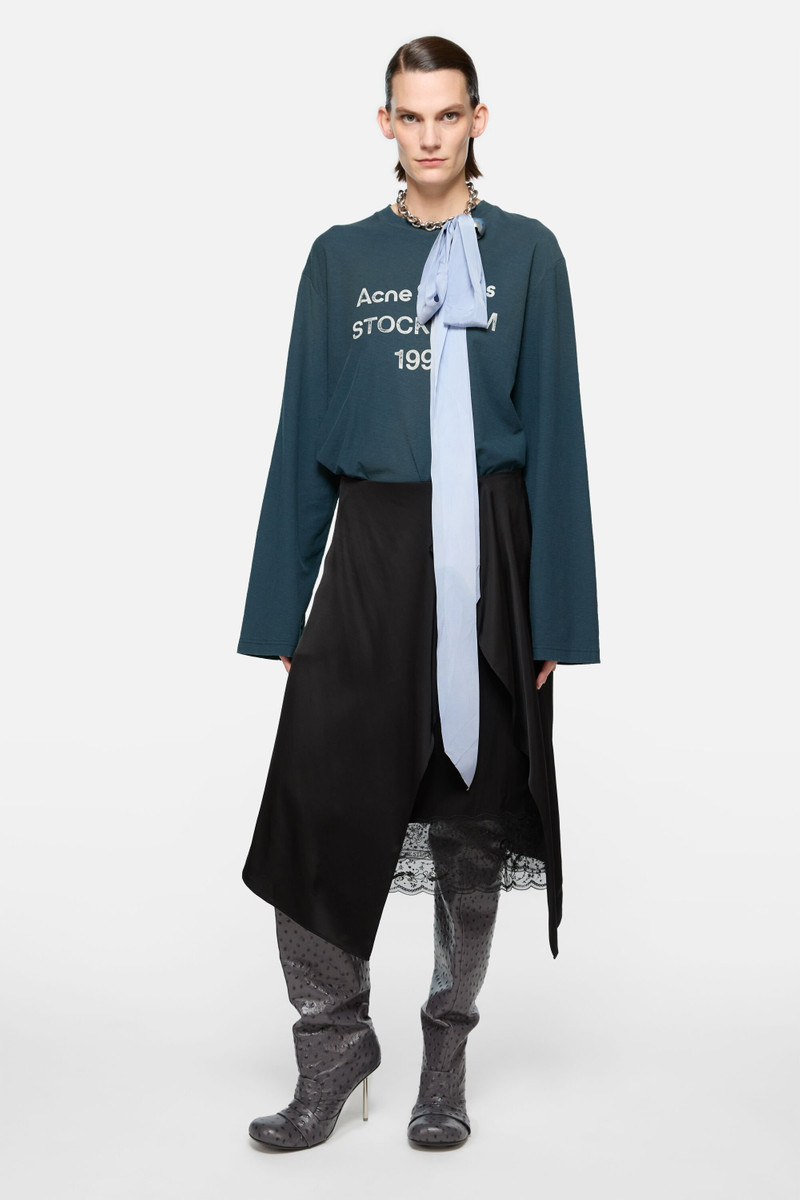 Acne Studios Layered Satin Skirt - Black outlook