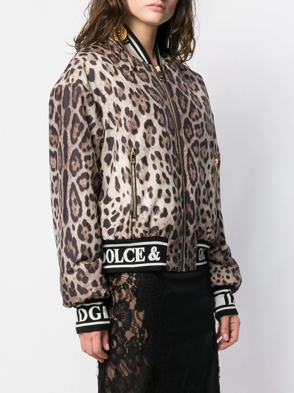 leopard print bomber jacket - 3