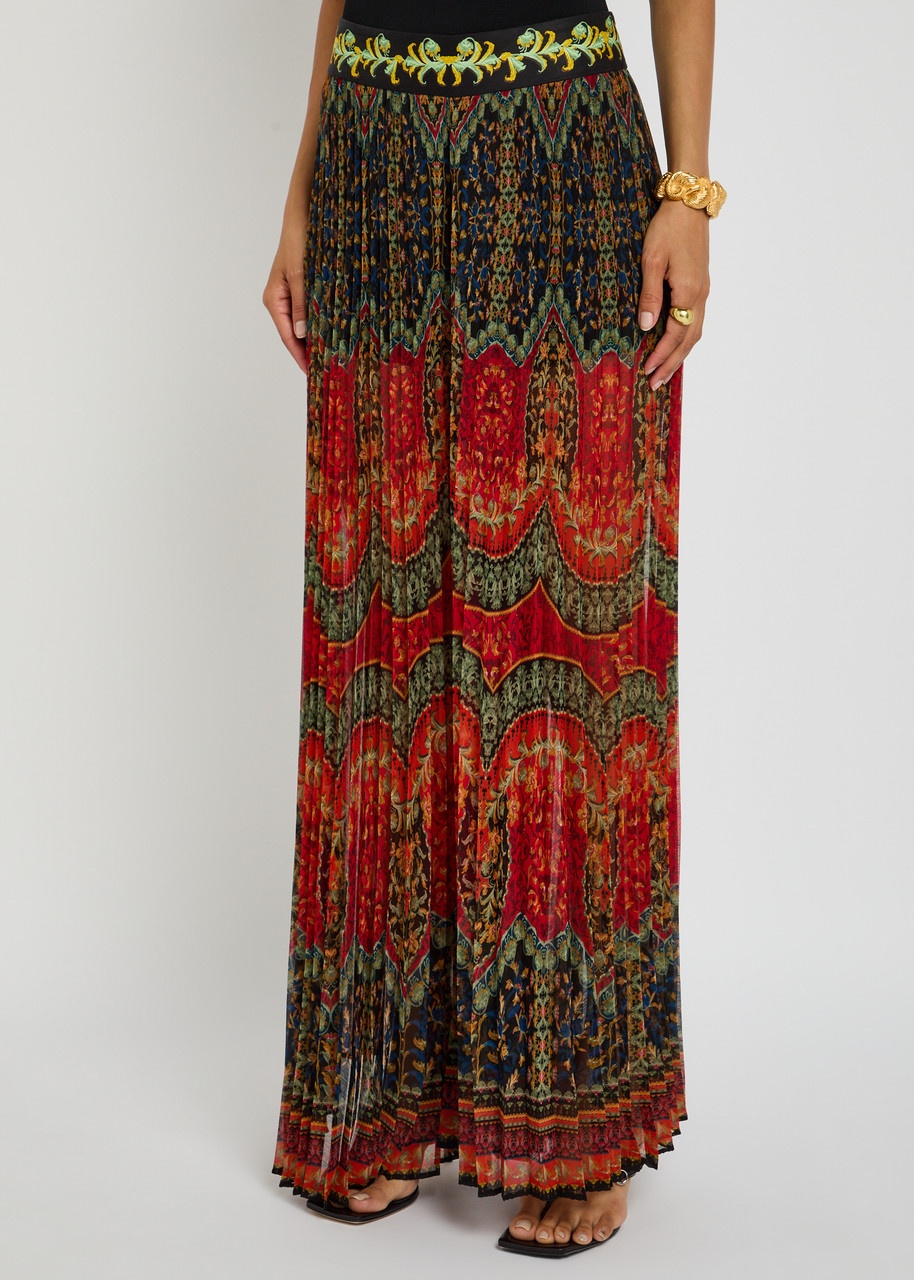 Alice + Olivia Copen Printed Semi-sheer Chiffon Trousers - 2