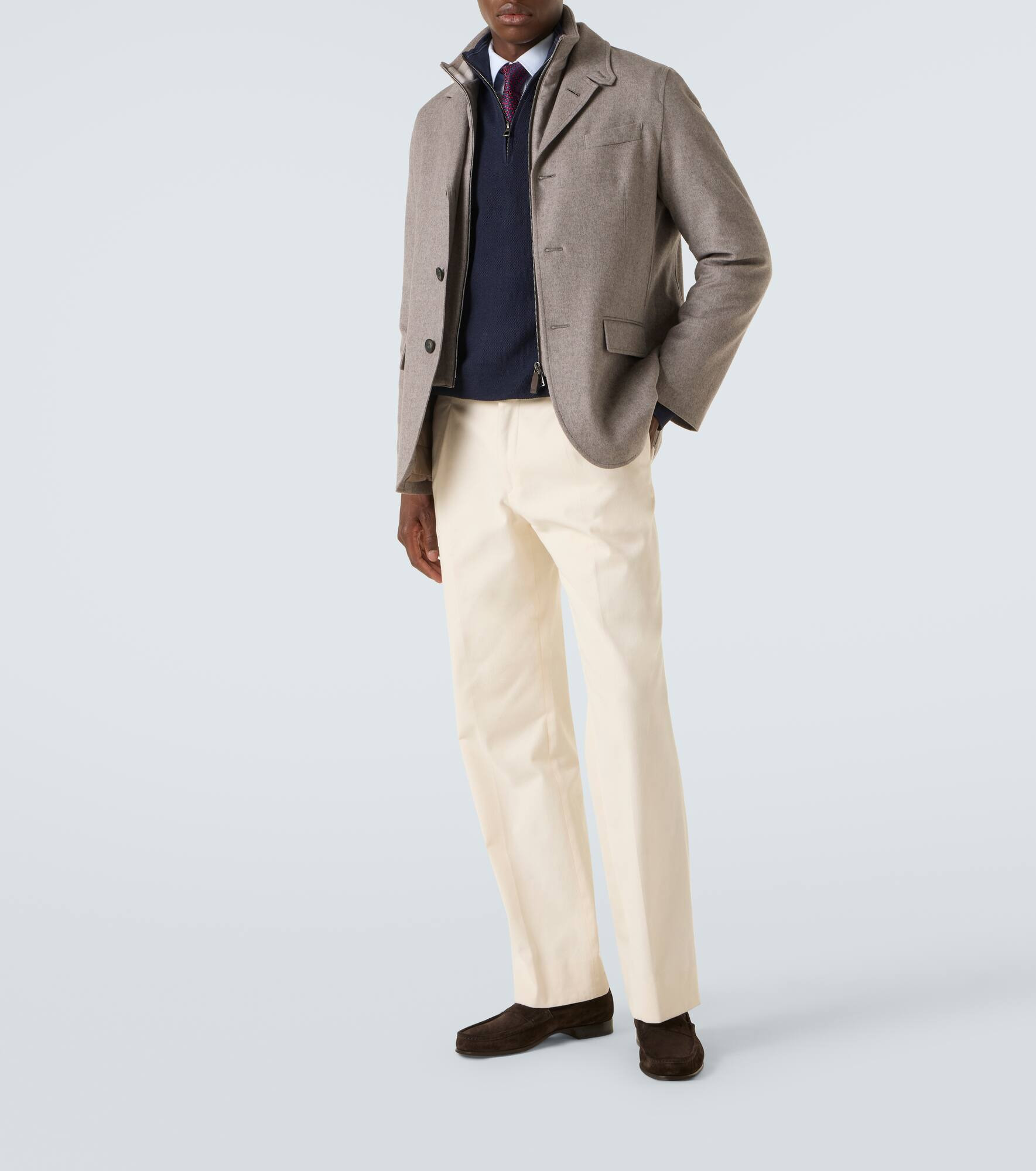 Layered silk and cashmere blazer - 2