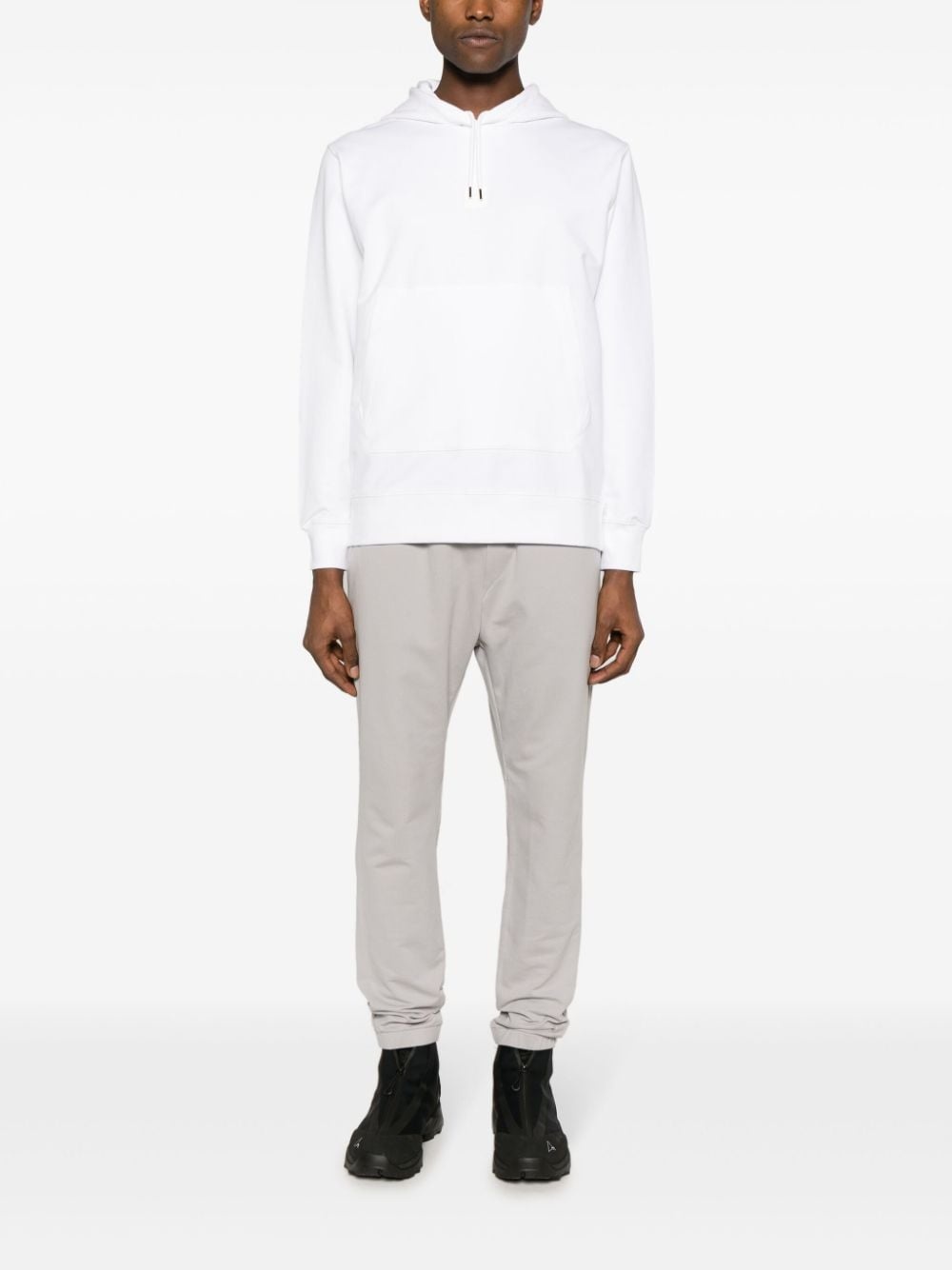 logo-print stretch-cotton hoodie - 2