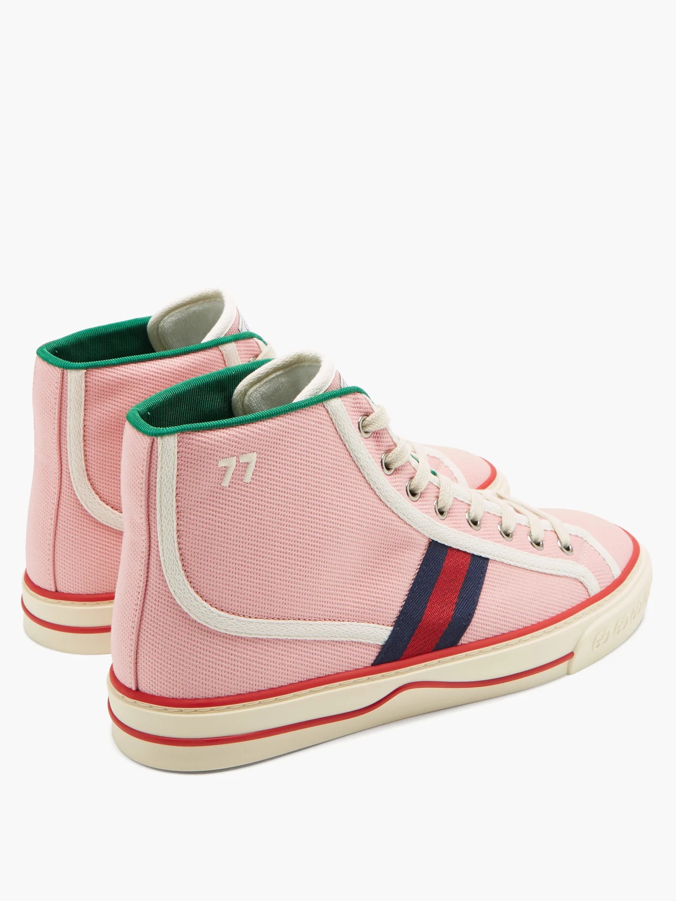 Tennis 1977 Web-stripe canvas high-top trainers - 4