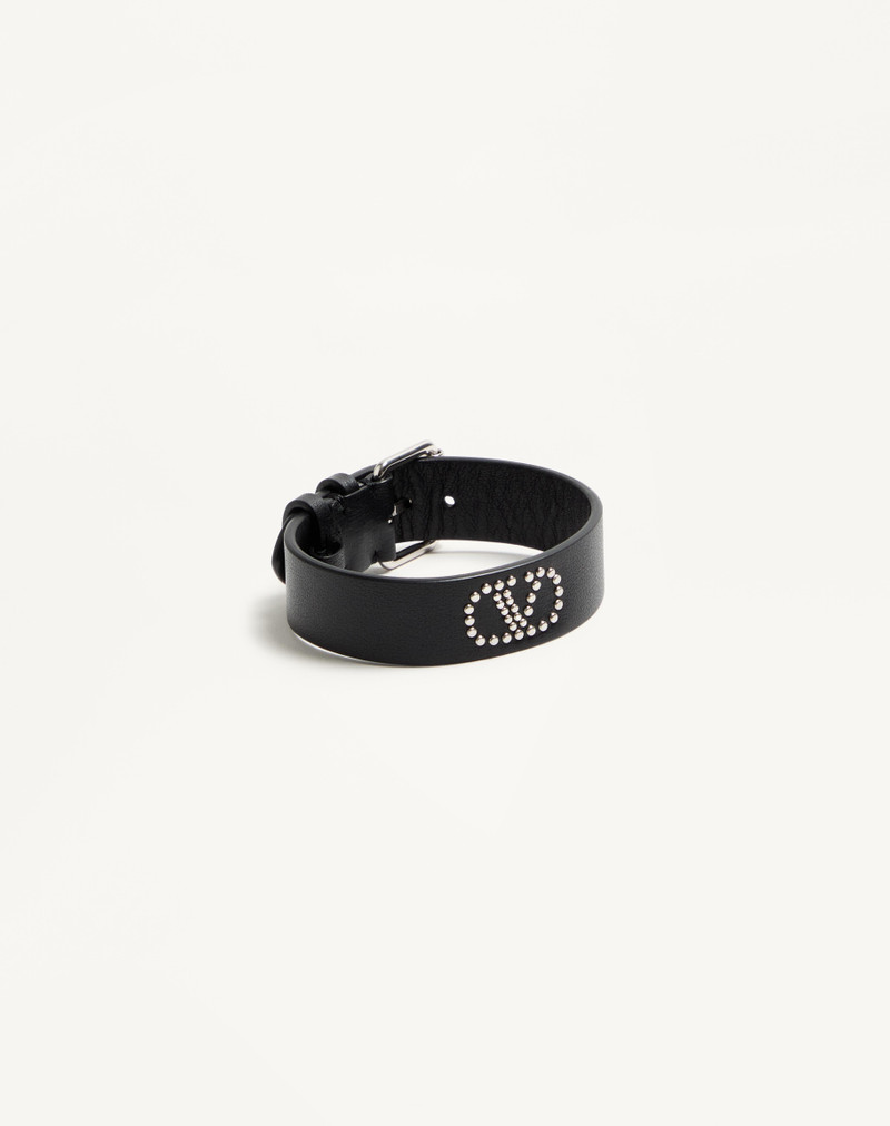VALENTINO GARAVANI VLOGO SIGNATURE LEATHER AND METAL BRACELET 3