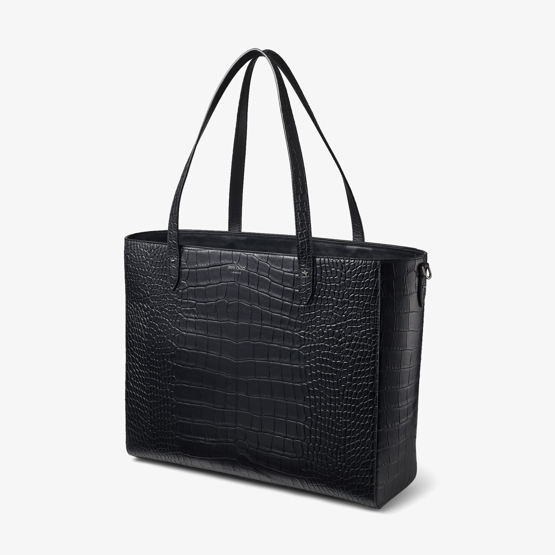 Deelan
Black Croc-Embossed Leather Tote Bag - 3