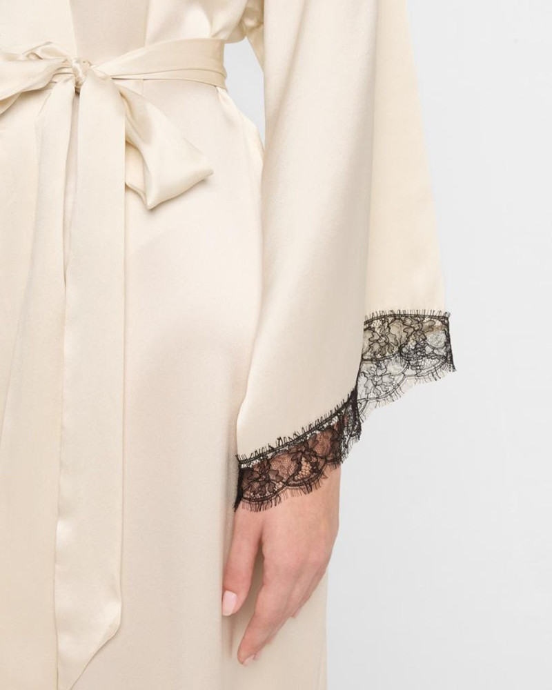 Lace-Trim Silk Robe 5