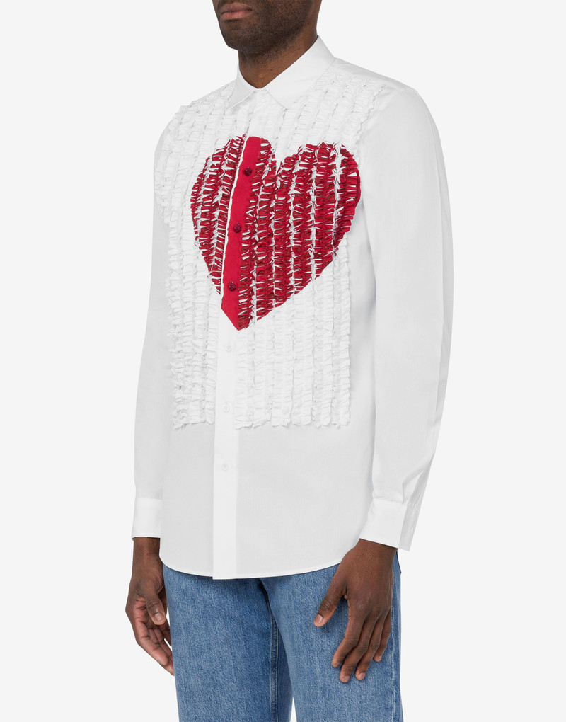 Moschino HEART GRAPHIC SHIRT WITH RUCHES outlook