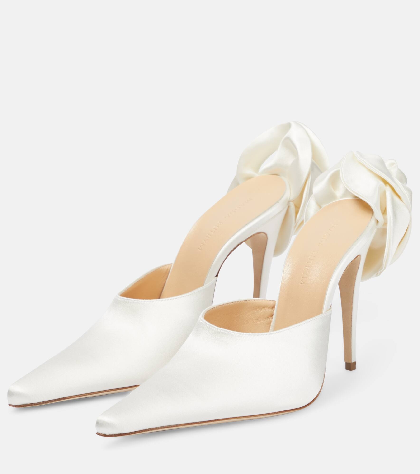 Flower satin mules - 5