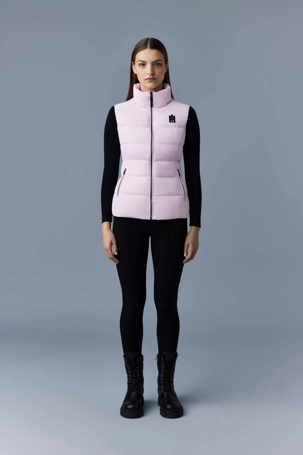 GISELA Stretch light down vest with stand collar - 2