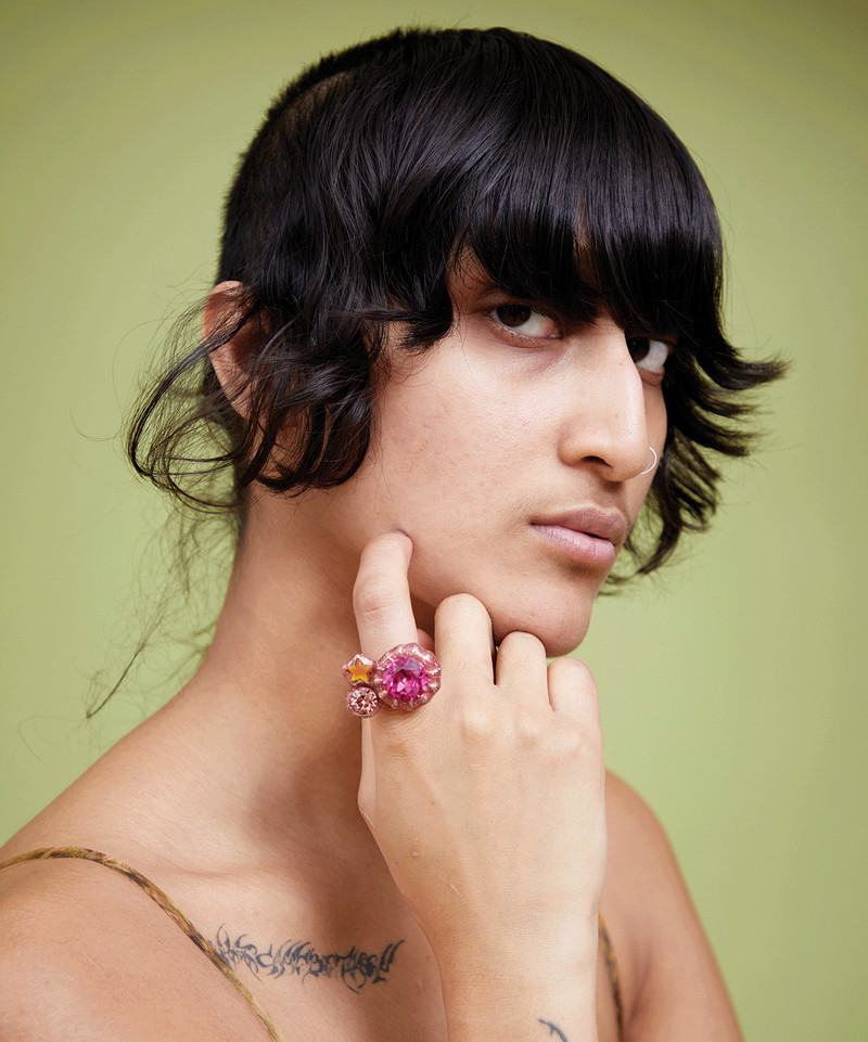 Collina Strada PINK GLITTER CANDY GEM RING outlook