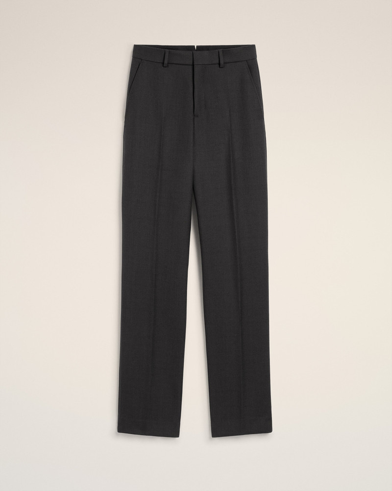 BLACK WOOL LARGE FIT TROUSERS 1