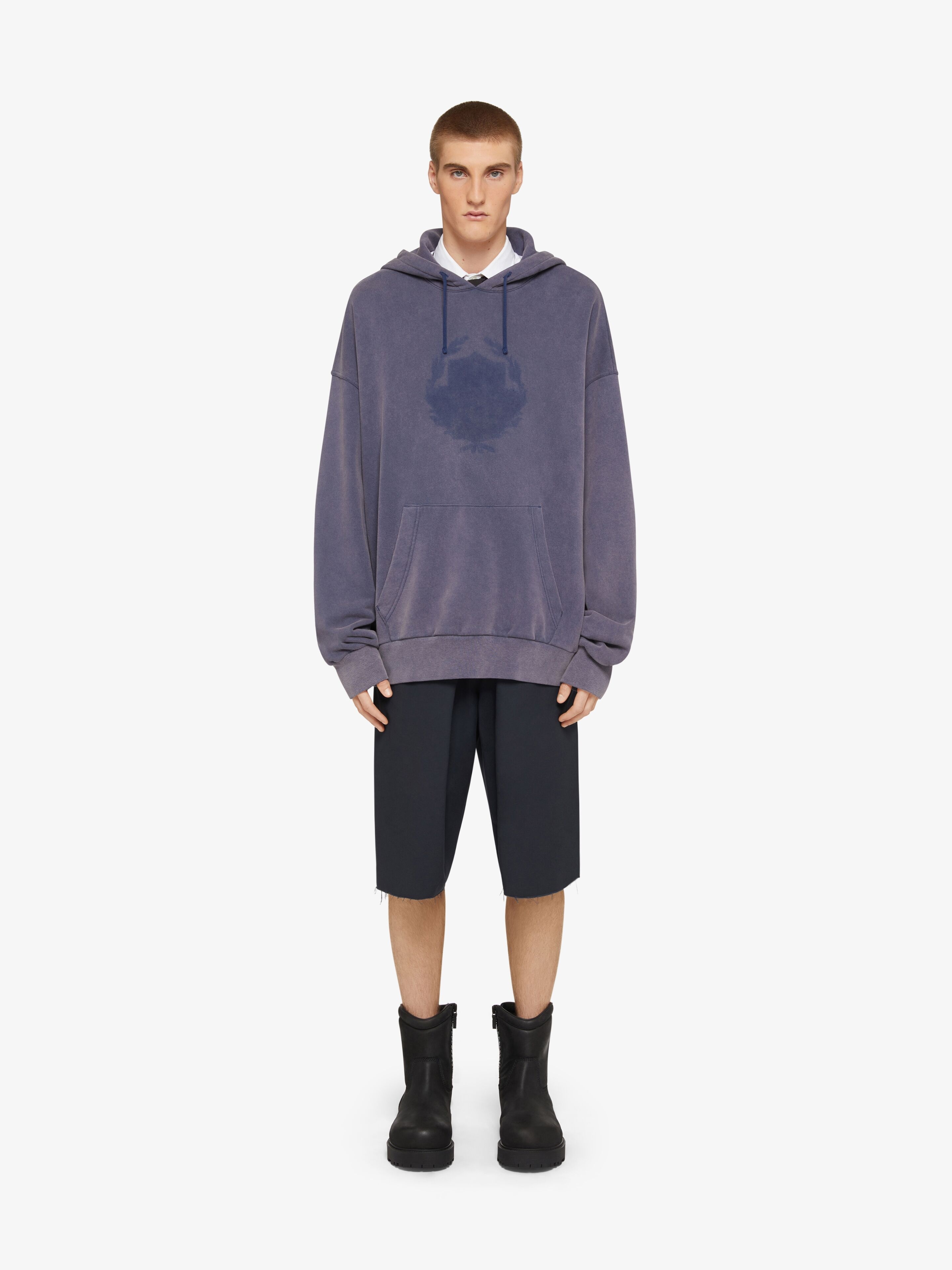 GIVENCHY SHADOW OVERSIZED HOODIE IN FLEECE - 2