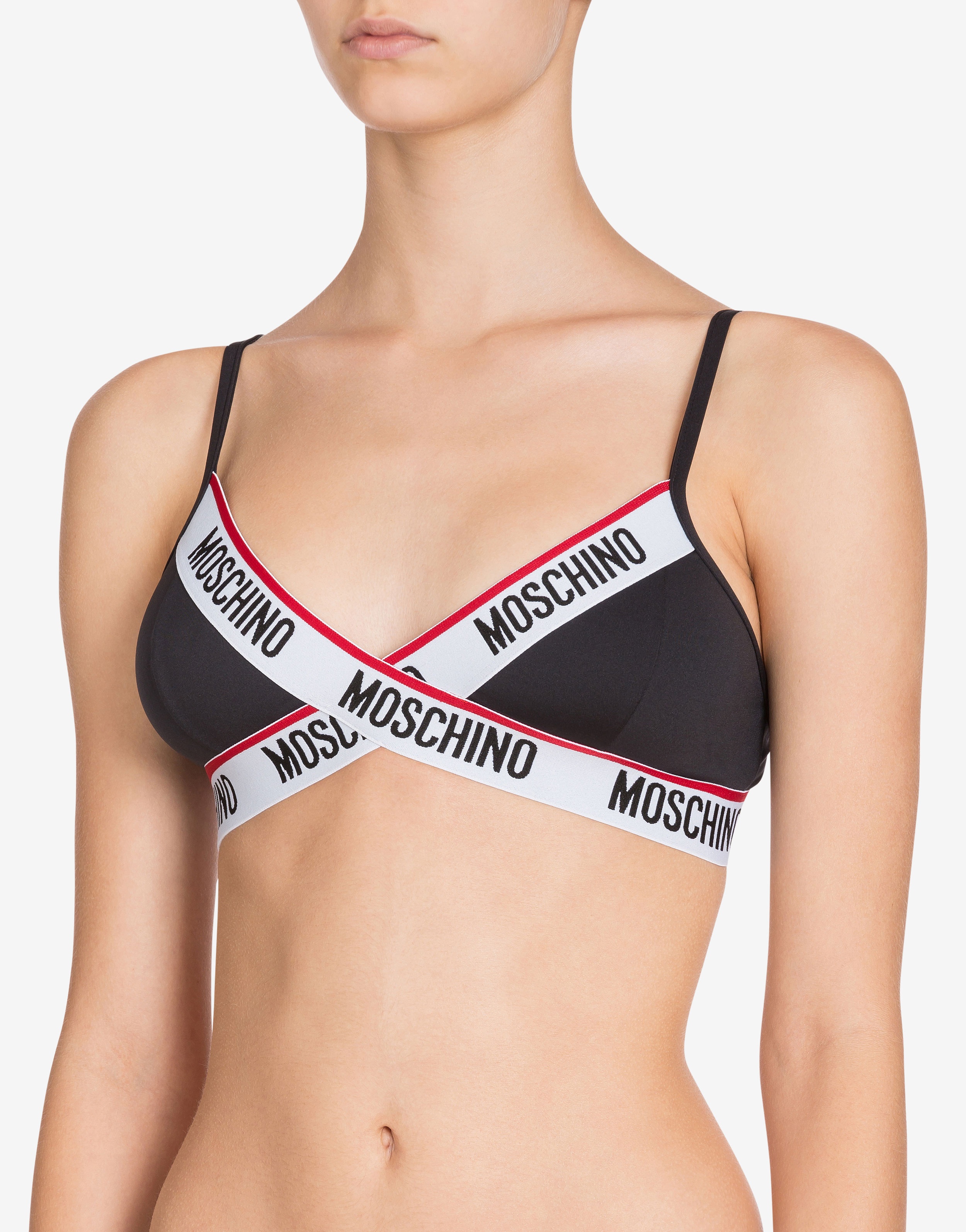 MICROFIBRE TRIANGLE BRA WITH LOGO - 2