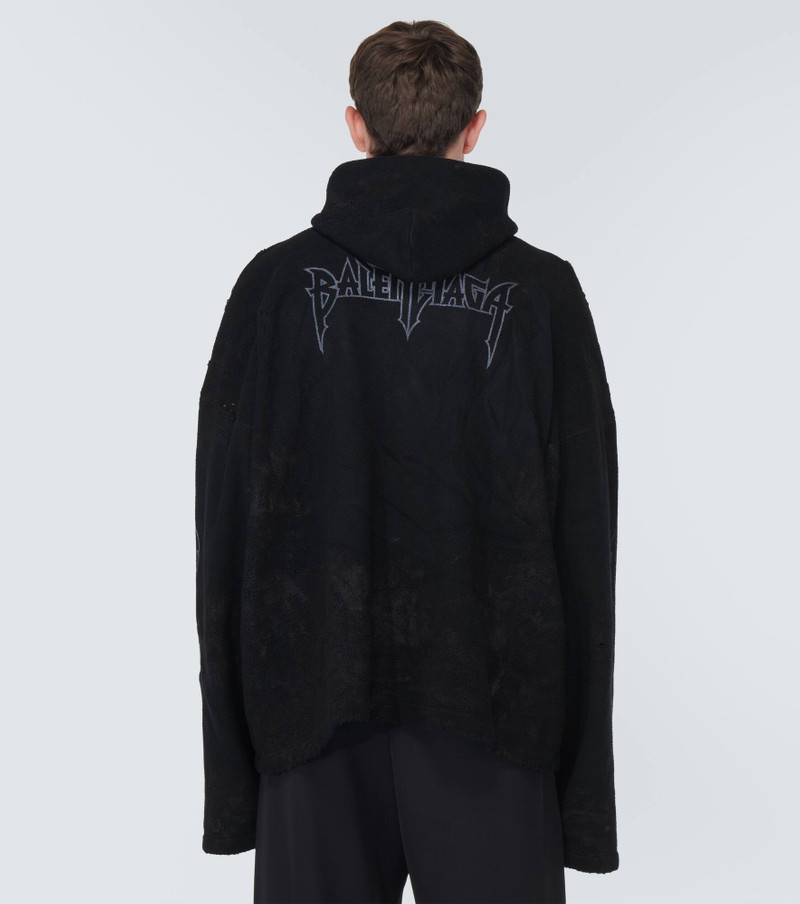 Paris Moon crinkled fleece hoodie 4