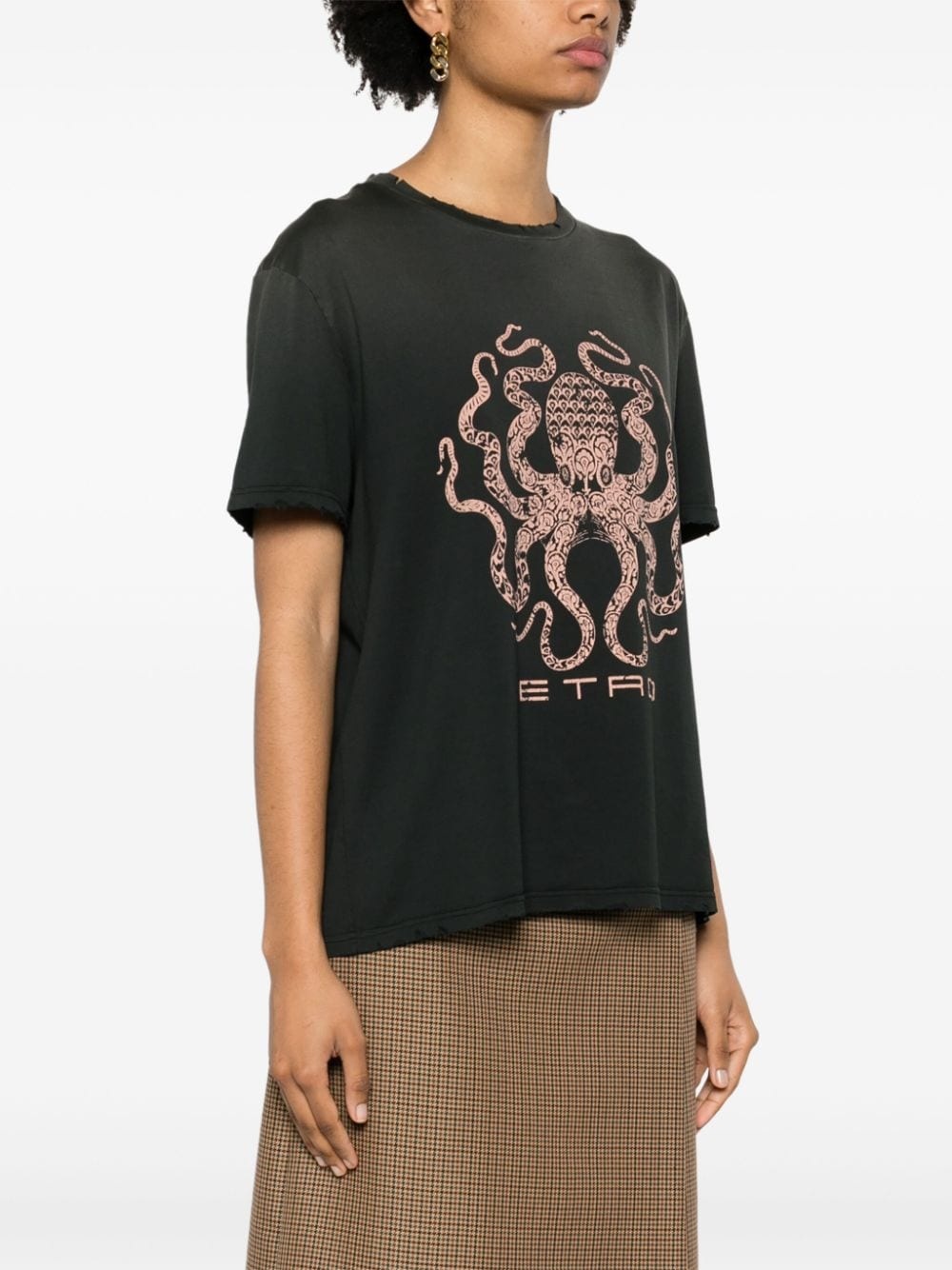 New ETRO Black Textured T Shirt selling Dress Womens size M