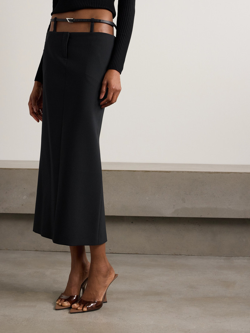 Belted Cutout Cady Midi Skirt 4