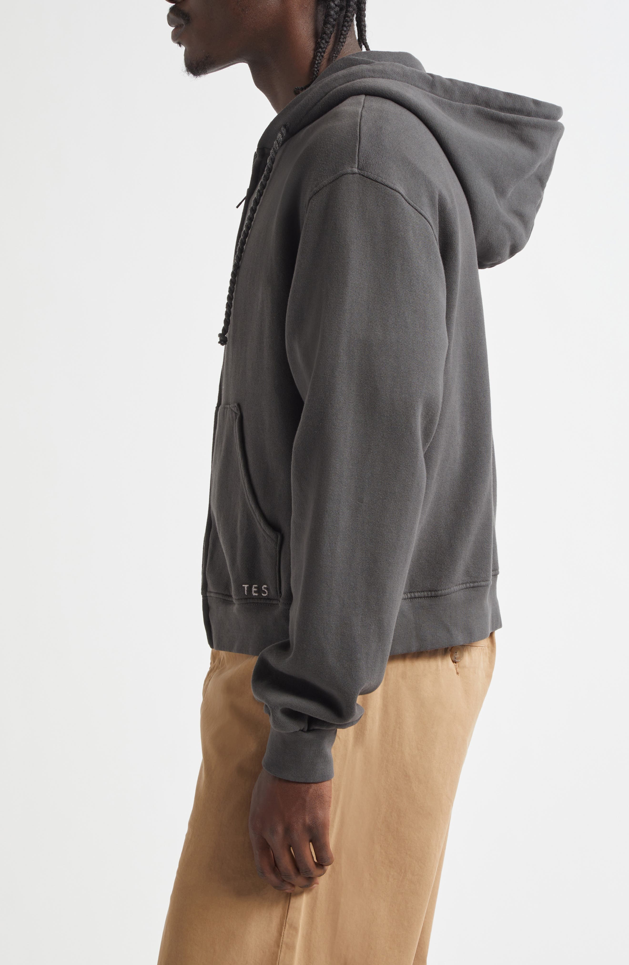 The Elder Statesman Daily Zip Hoodie in Coal at Nordstrom - 3