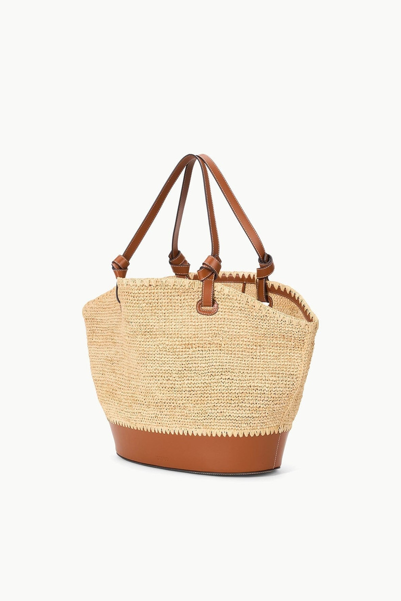 STAUD ST. REGIS SQUILLO RAFFIA TOTE NATURAL TAN 5