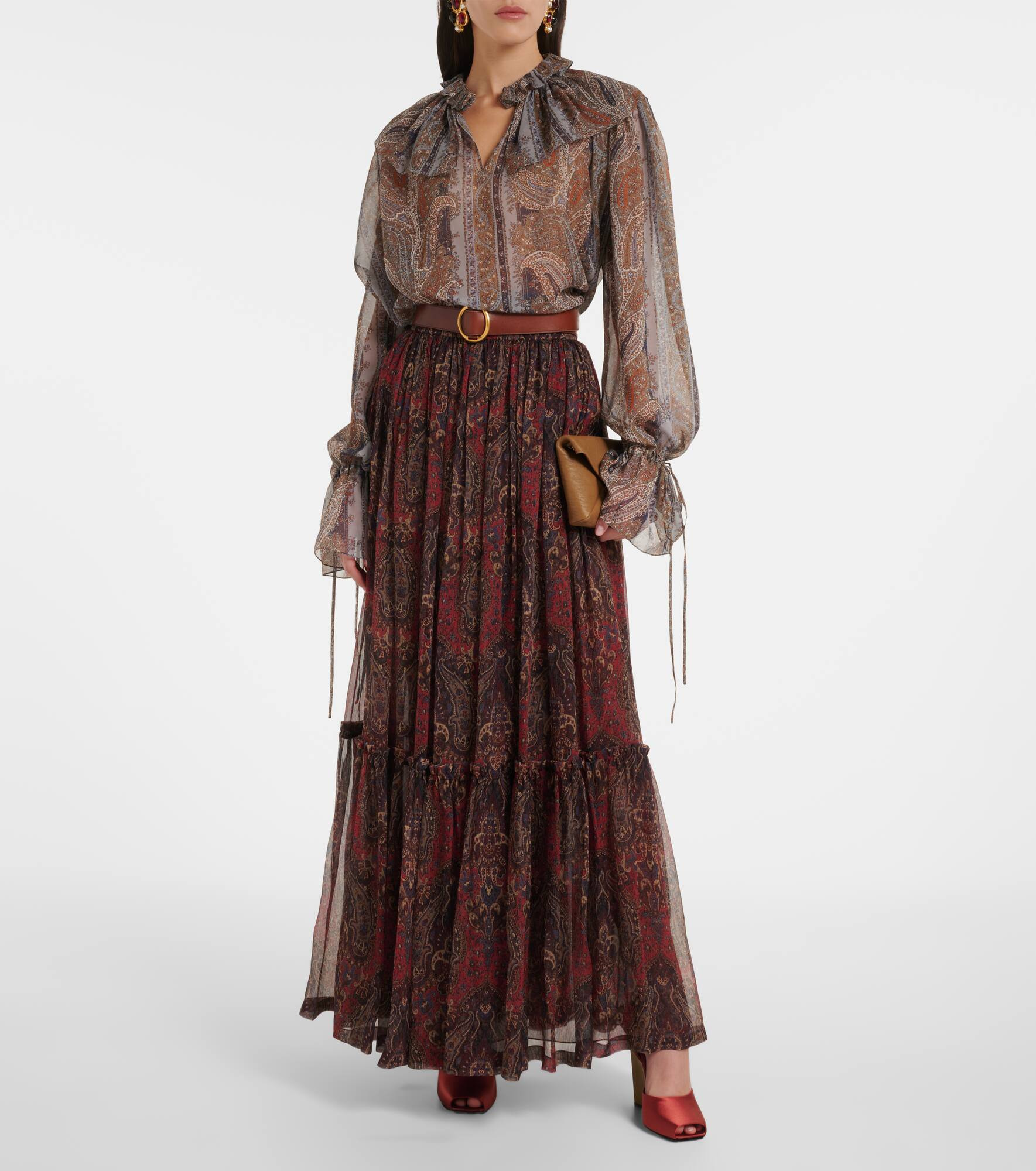 Paisley silk georgette blouse - 2