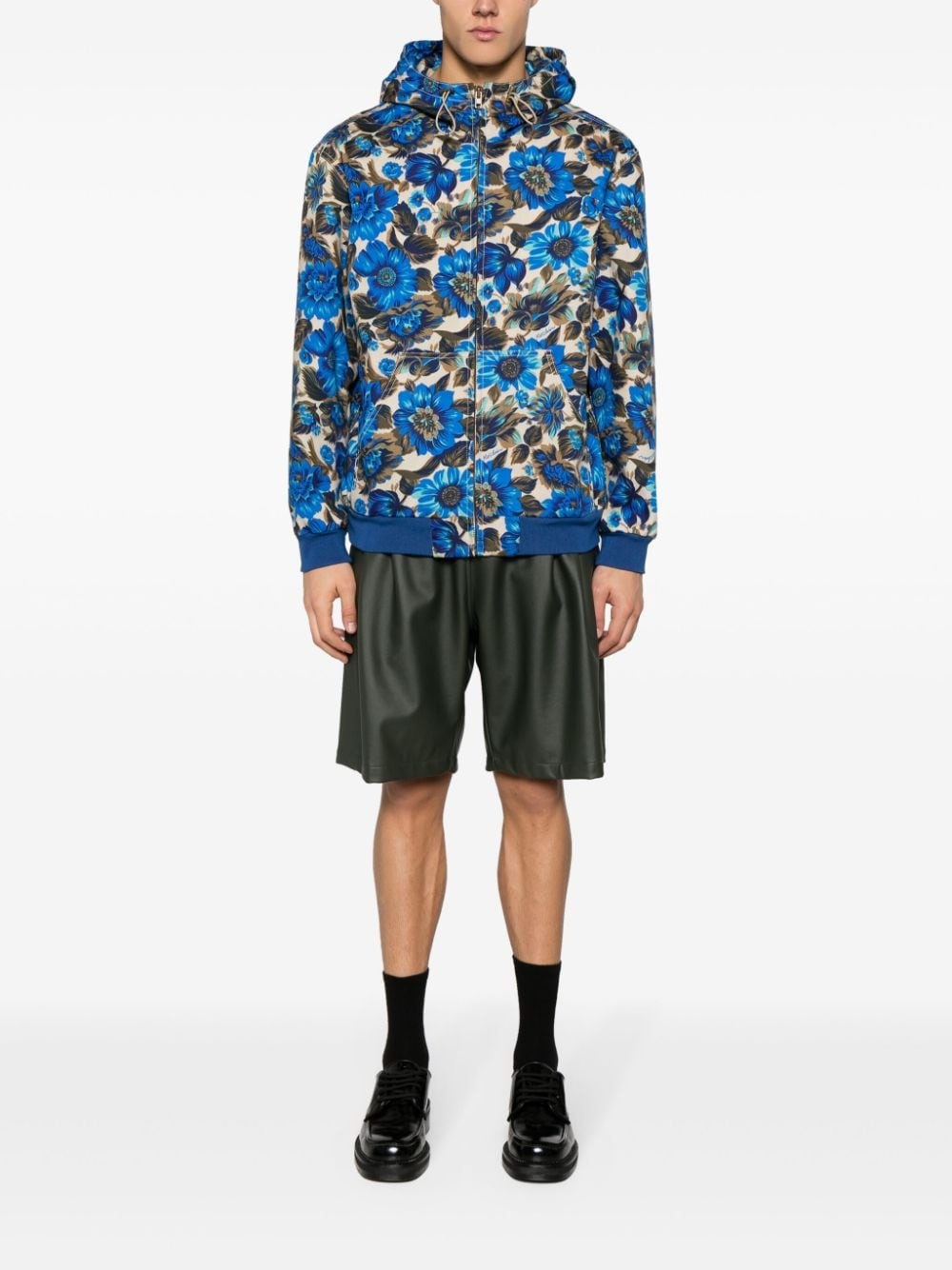 floral-print hooded jacket - 2