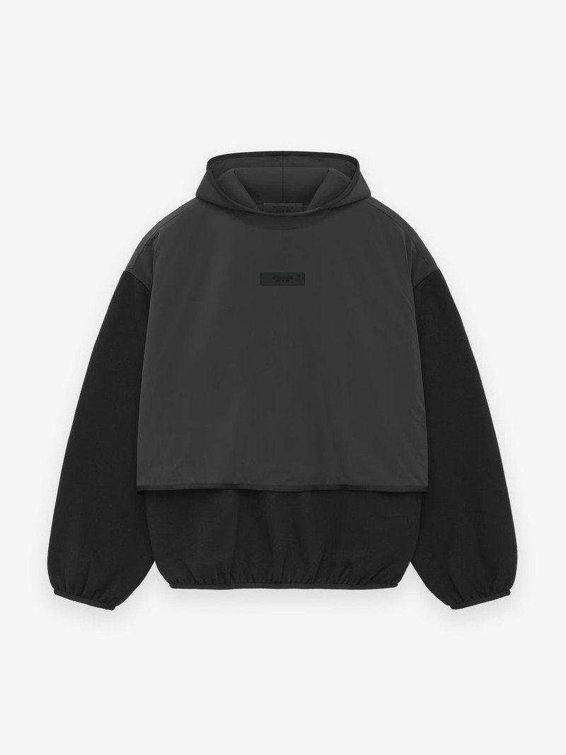 NYLON FLEECE HOODED SWEATSHIRT - 1