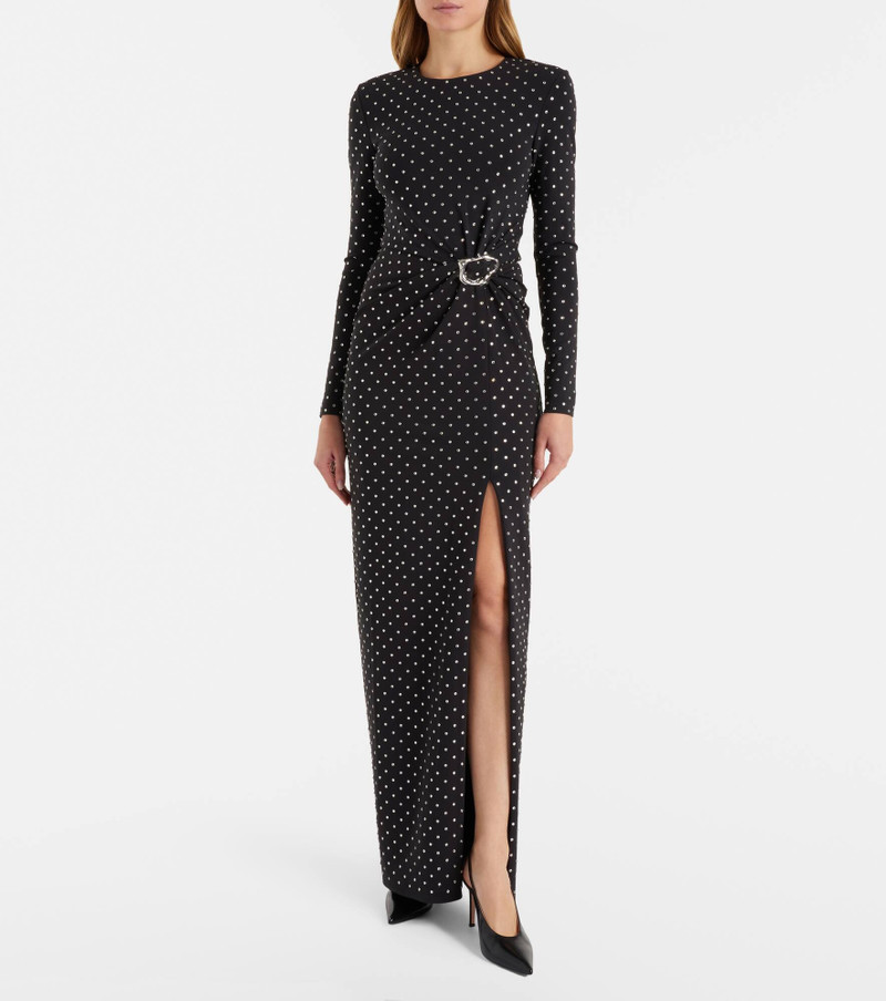 ROLAND MOURET Embellished gathered jersey gown outlook