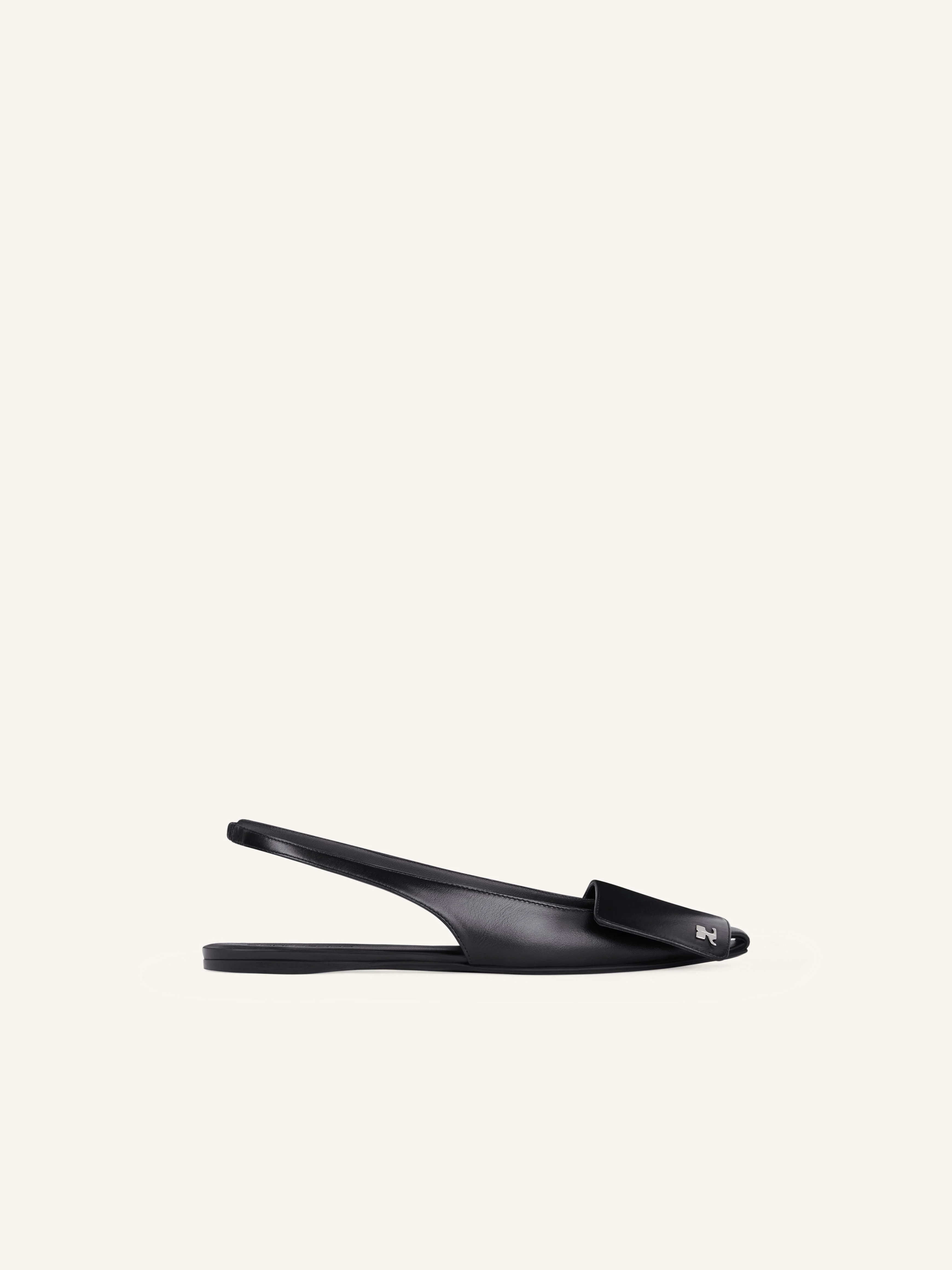 FOLD LEATHER SLINGBACK BALLERINAS - 1