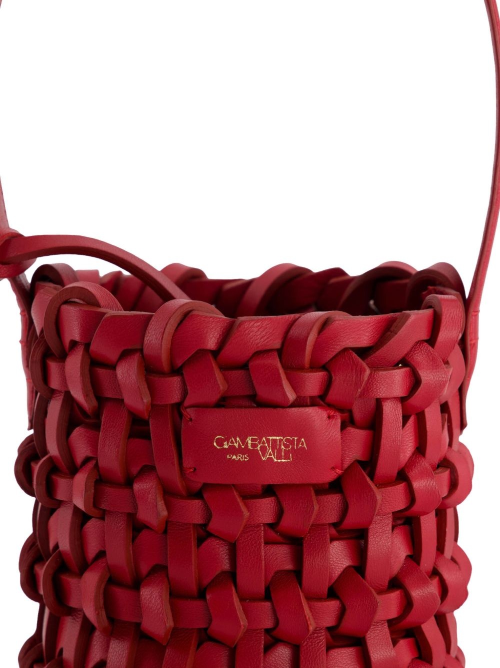 woven lambskin bucket bag - 4