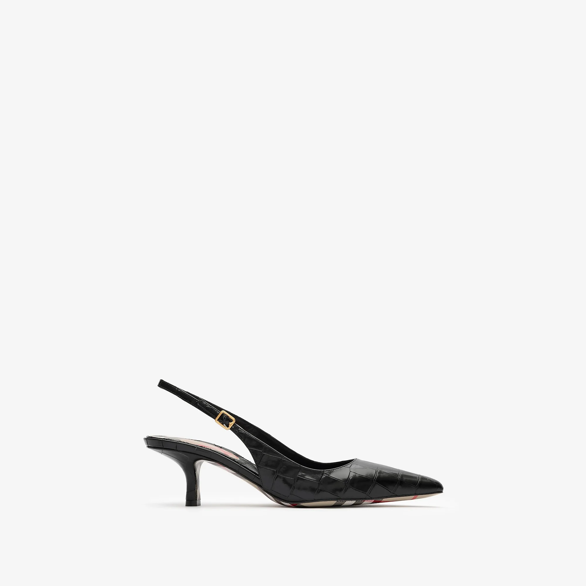 Crocodile-effect Leather Dame Slingback Pumps - 1