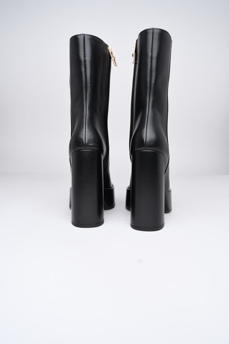 VERSACE BLACK LEATHER BOOTS - 4