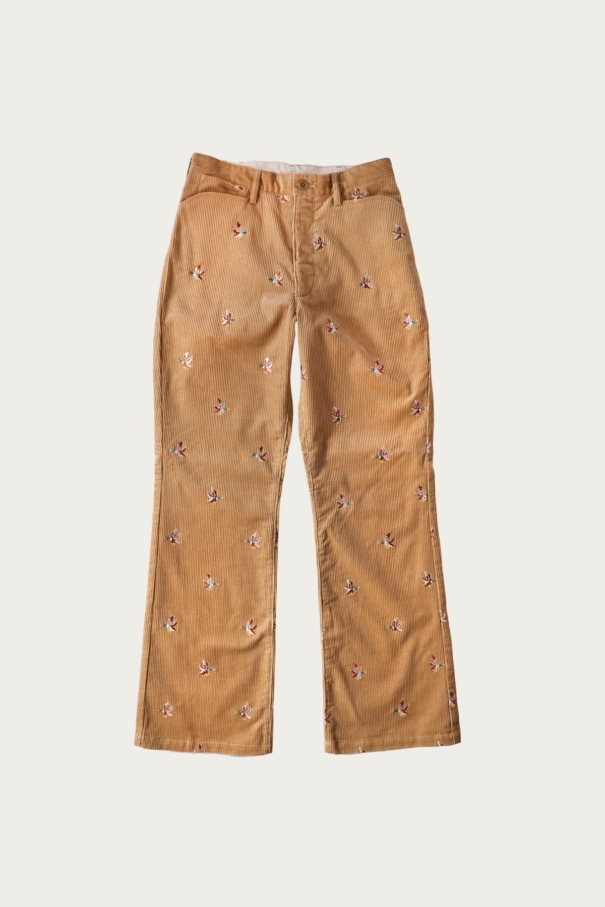 8W Corduroy Embroidered Duck FRISKO Pants - Beige - 1