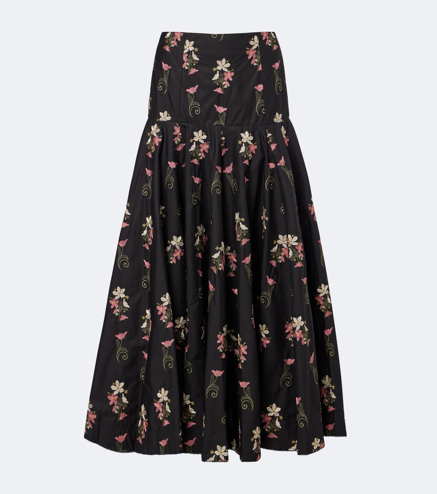 Nacar embroidered cotton poplin maxi skirt - 1