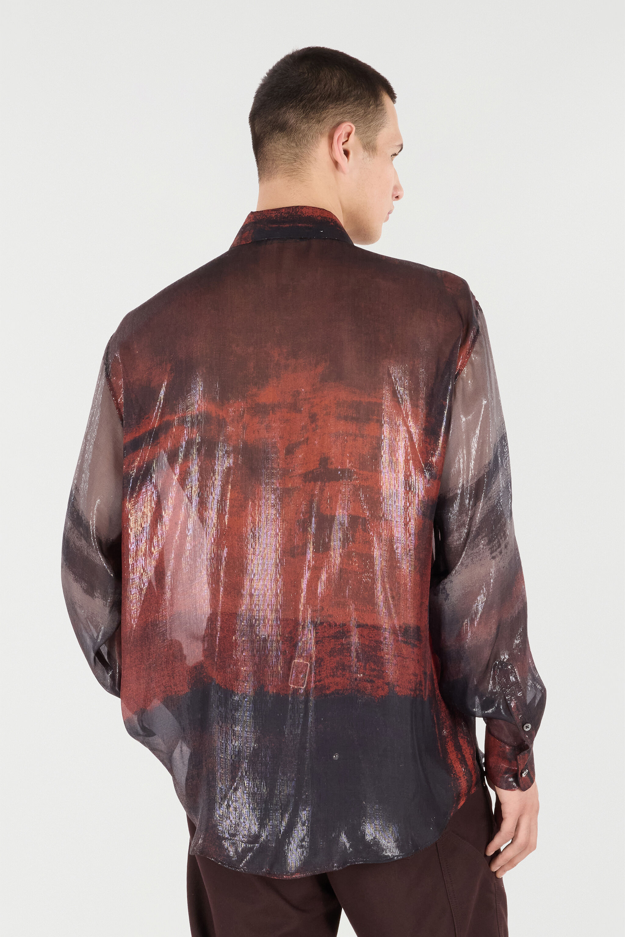 Mottled Effect Silk-Blend Shirt - 4