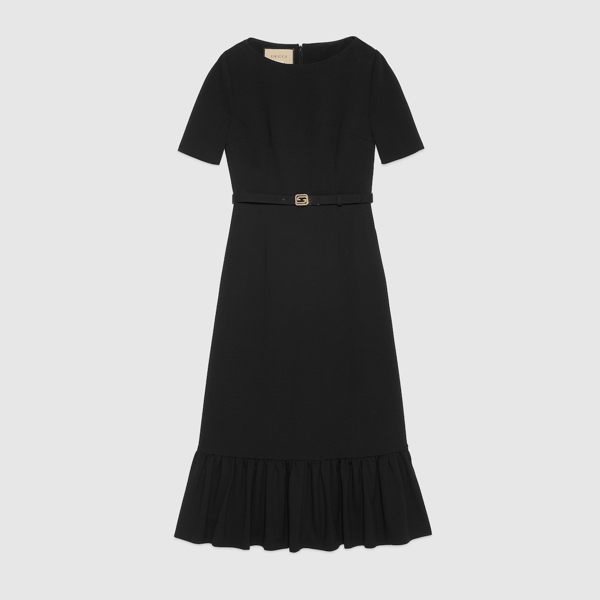 Viscose dress with Interlocking G belt - 1