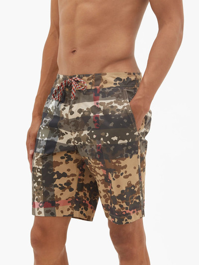 Burberry Breton camouflage-print board shorts outlook