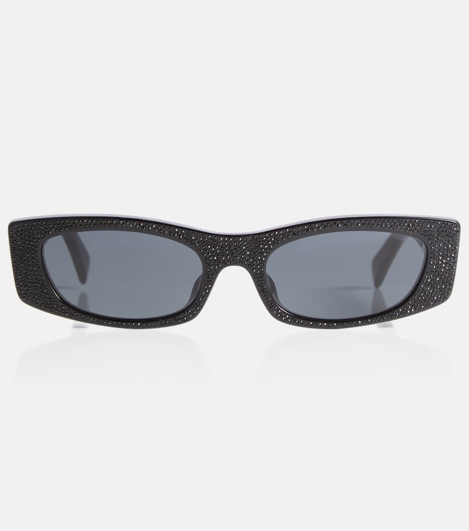 Embellished rectangular sunglasses - 1