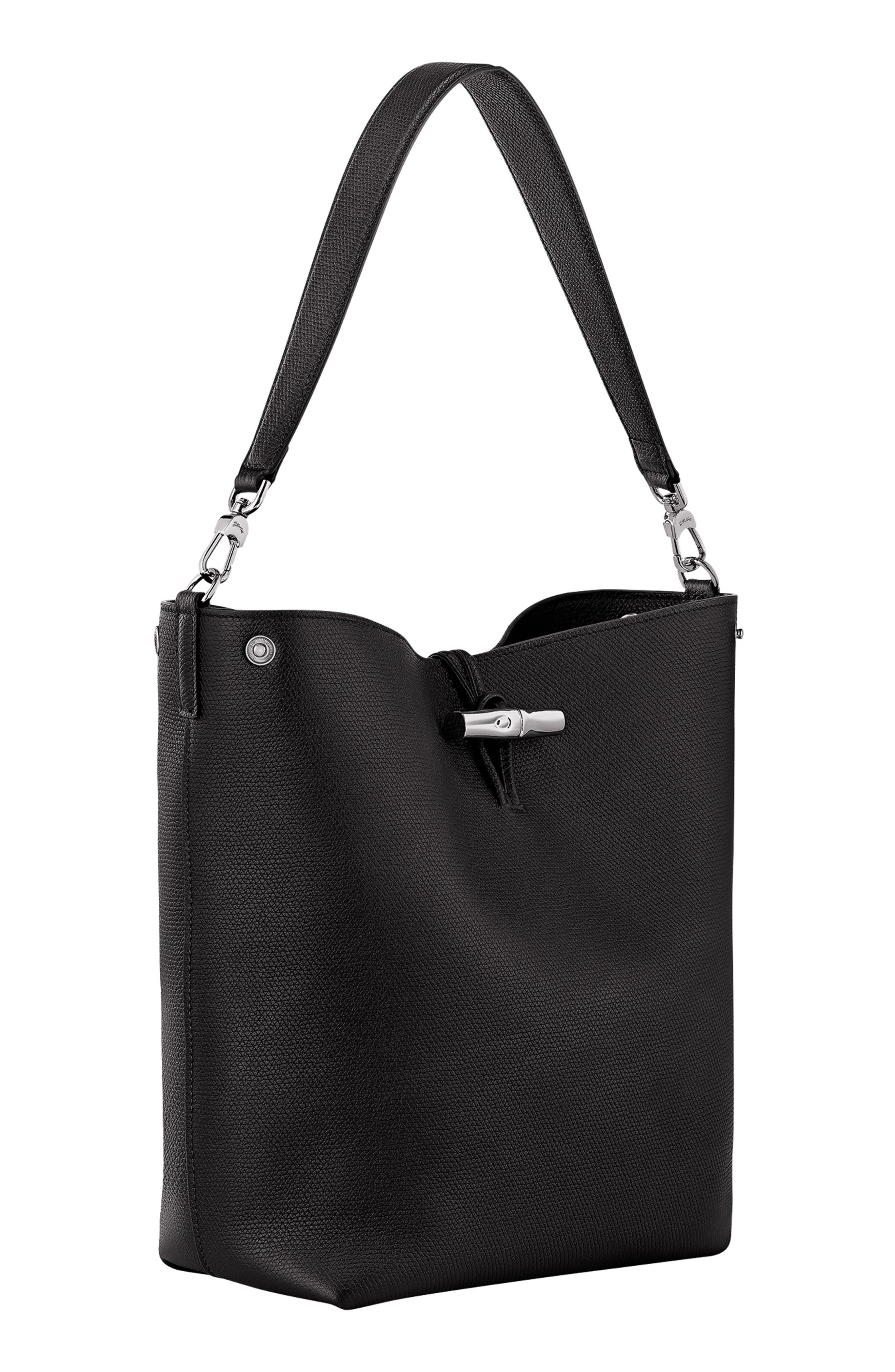 Longchamp Le Roseau Leather Hobo Bag in Black at Nordstrom - 5