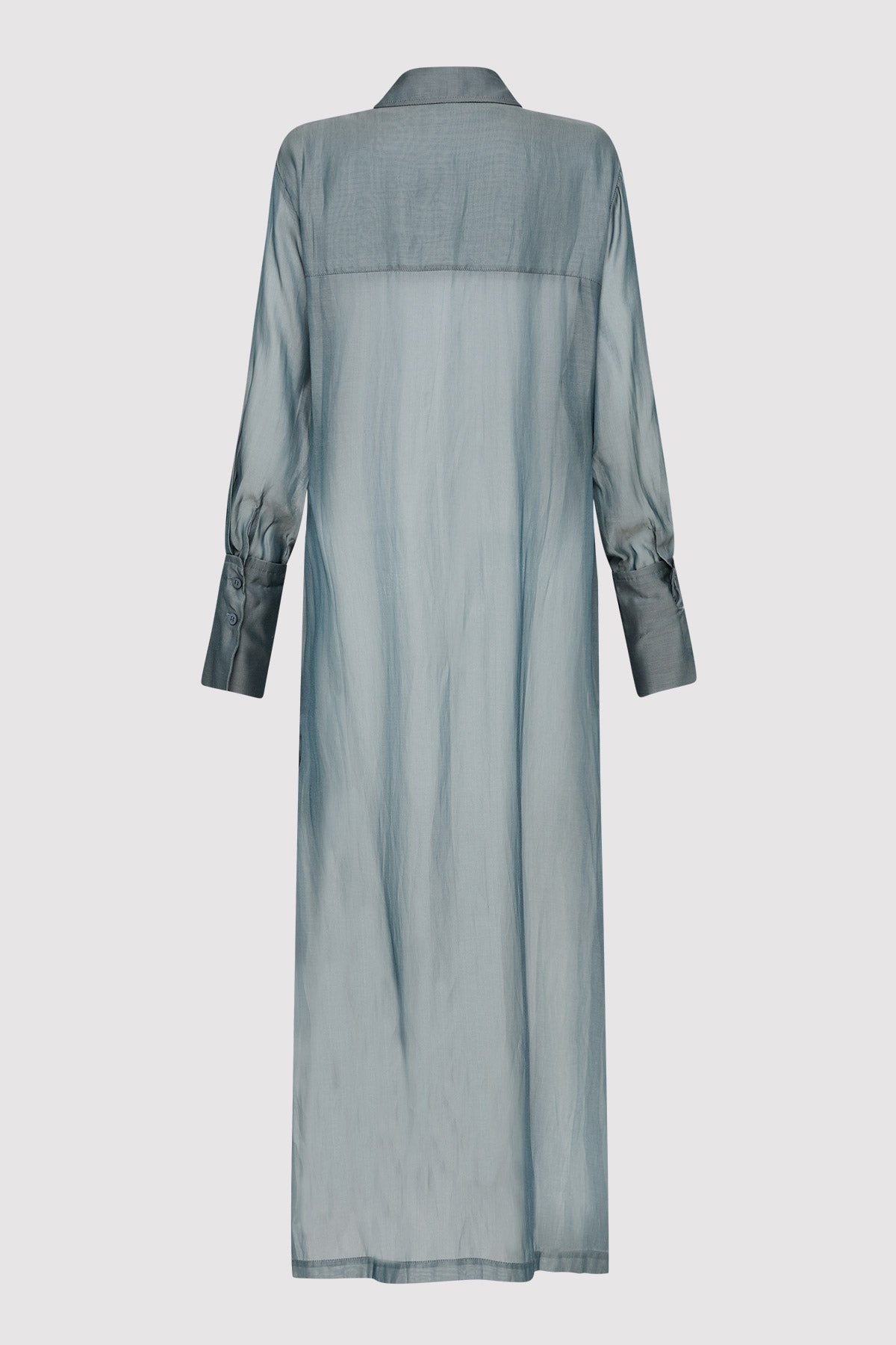 Sheer Shirt Dress - Slate - 8