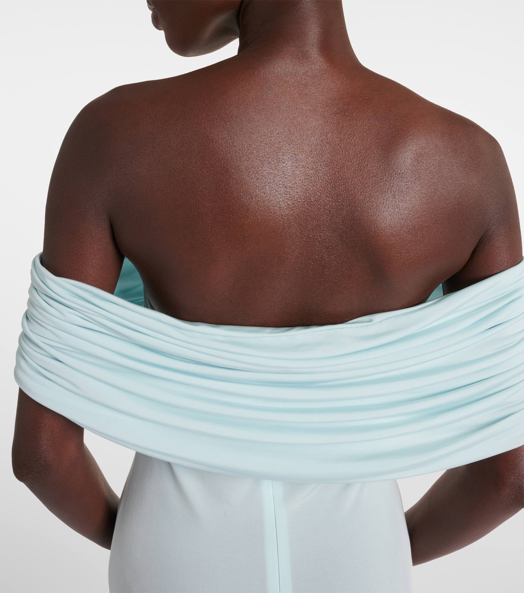 Crochet-trimmed off-shoulder maxi dress - 6